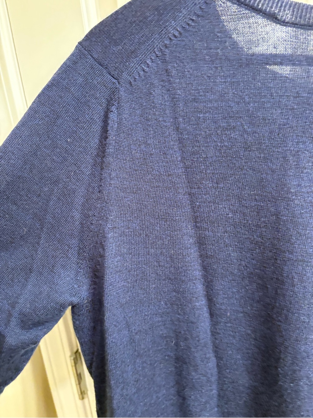 TALL Navy Button-Up Wool Blend Cardigan Sweater XL Tall - Picture 10 of 11